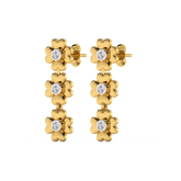 Golden Glow Petal - Lab Diamond Drop Earrings