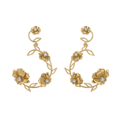 Floral Symphony - Lab Diamond Drop Earrings