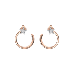 Star Rose - Lab Diamond Hoop Earrings