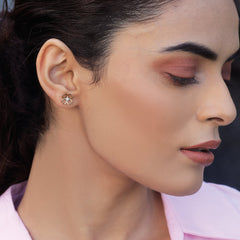 Clover Bezel - Lab Diamond Stud Earrings