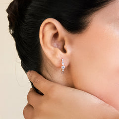 Majestic Arc - Lab Diamond Solitaire Hoop Earrings