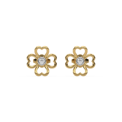 Clover Bezel - Lab Diamond Stud Earrings