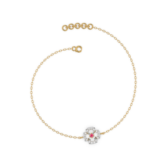 Grace Blossom - Lab Diamond & Ruby Bracelet