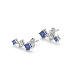 Blue Serenity Ear Cuffs - Lab Diamond Earrings