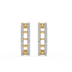 Double Pleated - Lab Diamond Hoop Earrings