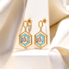 Hexa Glam - Lab Diamond Drop Earrings