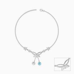 Silver Be A Butterfly Anklet