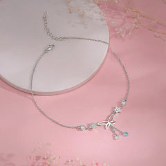Silver Be A Butterfly Anklet