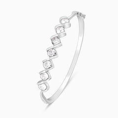 Silver Zircon Order of Opulence Bangle Bracelet