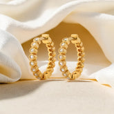 Beaded Huggies - Lab Diamond Earrings