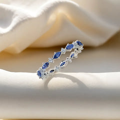 Blue Sapphire - Lab Diamond Eternity Ring
