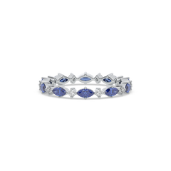 Blue Sapphire - Lab Diamond Eternity Ring