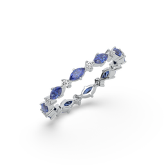 Blue Sapphire - Lab Diamond Eternity Ring