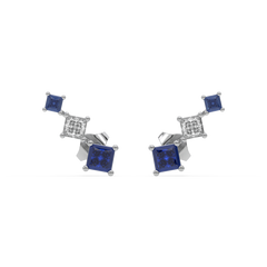 Blue Serenity Ear Cuffs - Lab Diamond Earrings