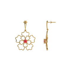 Crimson Bloom - Ruby Drops Earrings