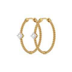 Twist of Fate - Lab Diamond Solitaire Hoop Earrings