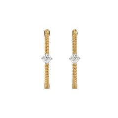 Twist of Fate - Lab Diamond Solitaire Hoop Earrings