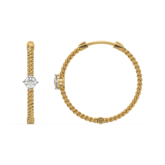 Twist of Fate - Lab Diamond Solitaire Hoop Earrings