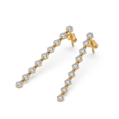 Lustrous Bezel - Lab Diamond Drop Earrings