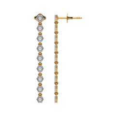 Lustrous Bezel - Lab Diamond Drop Earrings