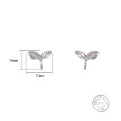 Silver Small Leaf Earrings