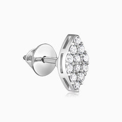 Silver Eye Shape Earrings