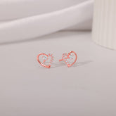 Rose Gold Beautiful Heart Earrings