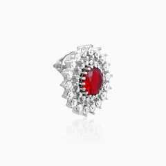 Silver Zircon Ruby Sunshine Studs