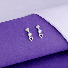 Silver Silly Heart Earrings