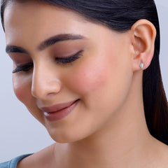 Silver Shiny Rhombus Studs