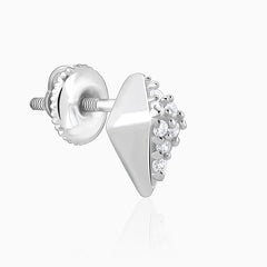 Silver Shiny Rhombus Studs