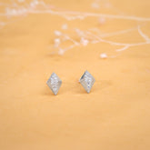 Silver Shiny Rhombus Studs