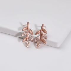 Anushka Sharma Rose Gold Matte Twig Earrings