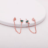 Rose Gold Divine Chain Earrings