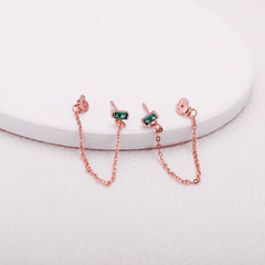 Rose Gold Divine Chain Earrings