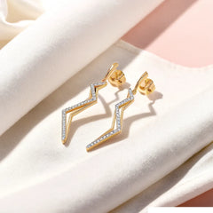 Edgy Dazzle Drops - Lab Diamond Earrings