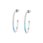 Enamel Horizon - Lab Diamond Hoop Earrings