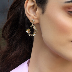 Floral Symphony - Lab Diamond Drop Earrings