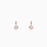 Rose Gold Cascade Leaf Diamond Earrings