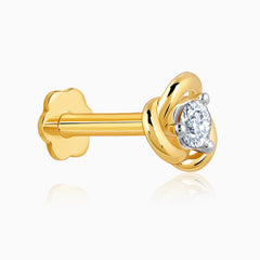 Gold Hyacinth Diamond Nose Pin