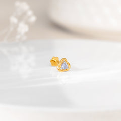 Gold Hyacinth Diamond Nose Pin
