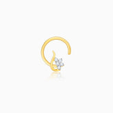 Gold Glittering Treasure Diamond Nose Pin