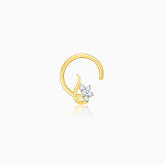 Gold Glittering Treasure Diamond Nose Pin