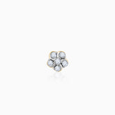 Gold Burst of Flower Diamond Nose Pin