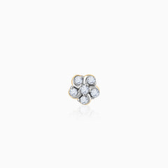 Gold Burst of Flower Diamond Nose Pin