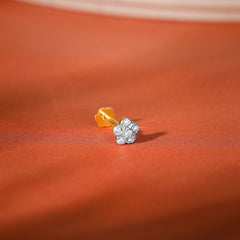 Gold Burst of Flower Diamond Nose Pin