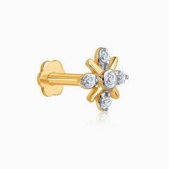 Gold Desirability Diamond Nose Pin