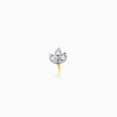 Gold Dazzling Leaf Diamond Nose Pin
