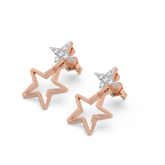 Galaxy Charm Ear Jacket - Lab Diamond Earrings