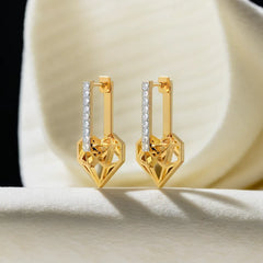 Heart Huggies - Lab Diamond Earrings